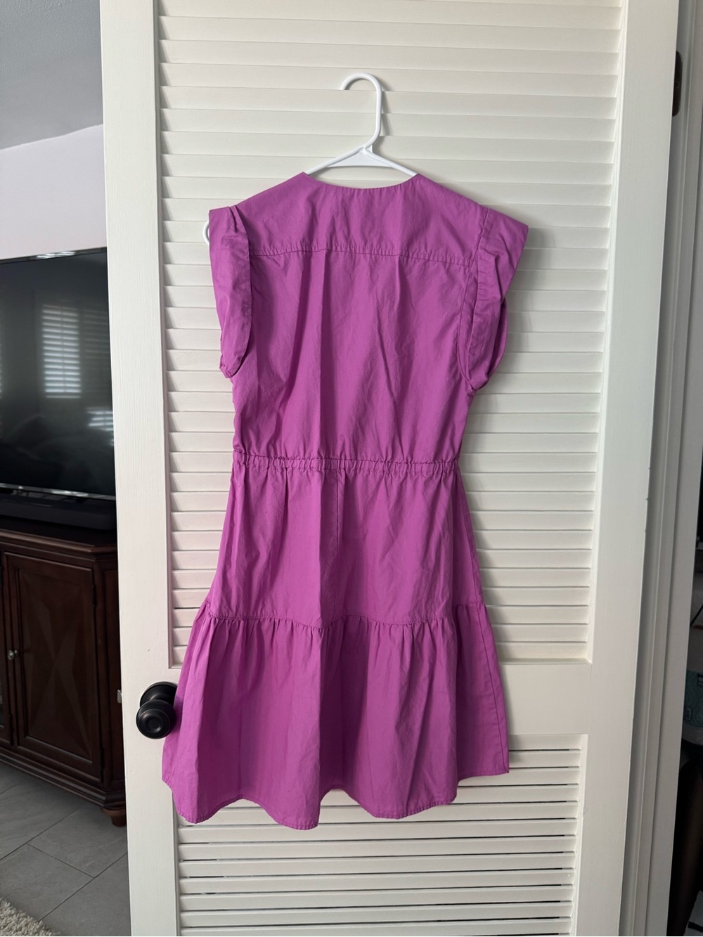 Staud Cassia Knot-Front Mini Dress in Magenta Pink Steve Madden - Picture 3 of 3